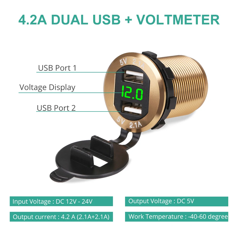 Универсальное автомобильное зарядное устройство 4 2 А двойной USB автомобильный