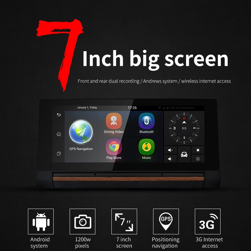 3g 7 дюймов Автомобильный gps навигатор Bluetooth Android 5 0 Навигатор с DVR FHD 1080 автомобиль sat