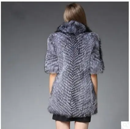 Новые женские жилеты мужские из лисьего меха Длинные повседневные меховые