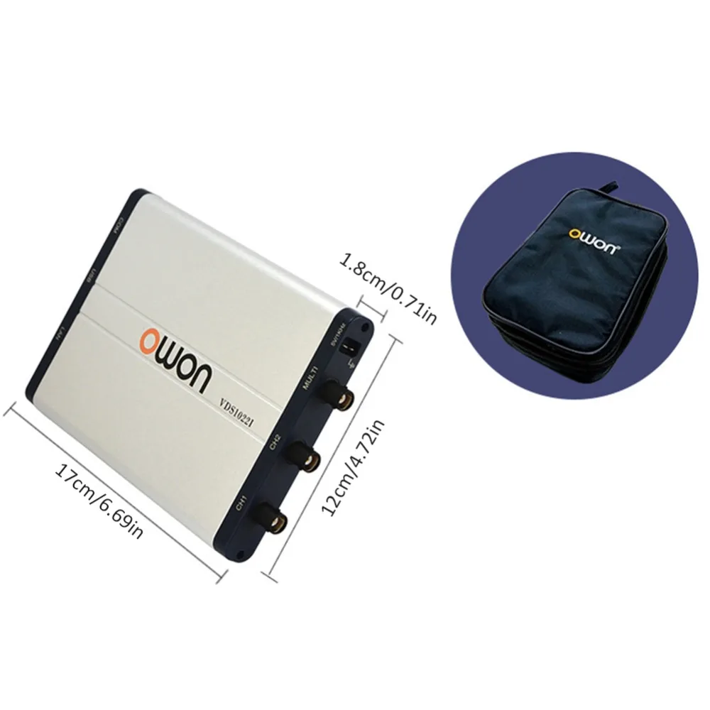 OWON VDS1022/VDS1022I 25 МГц 100MSa/s частота дискретизации 2/4 канала ПК цифровой осциллограф