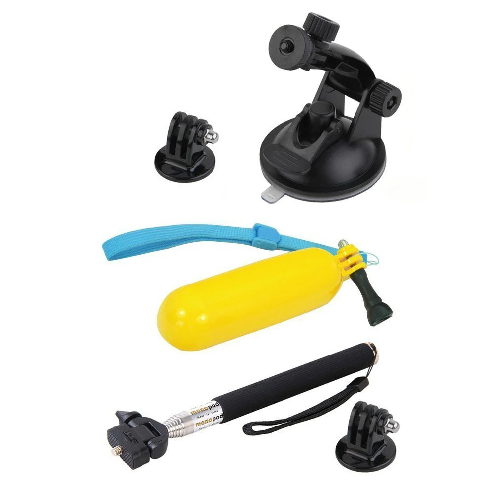 Suction Cup + Floating Mount Handle Monopod Accessories Kit For GoPro Hero 3 3+ 4 and ANART SPC-01(W8) SPC-04(A8)Sports Camera |