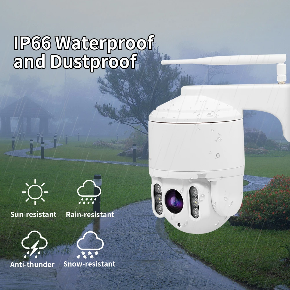 Наружная Wi Fi PTZ камера 1080P с корпусом из алюминиевого сплава IP безопасности