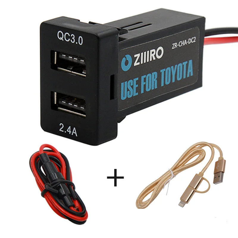 Quik зарядное устройство QC3.0 2 USB 5V 2.4A автомобильное интерфейс разъем Кабели