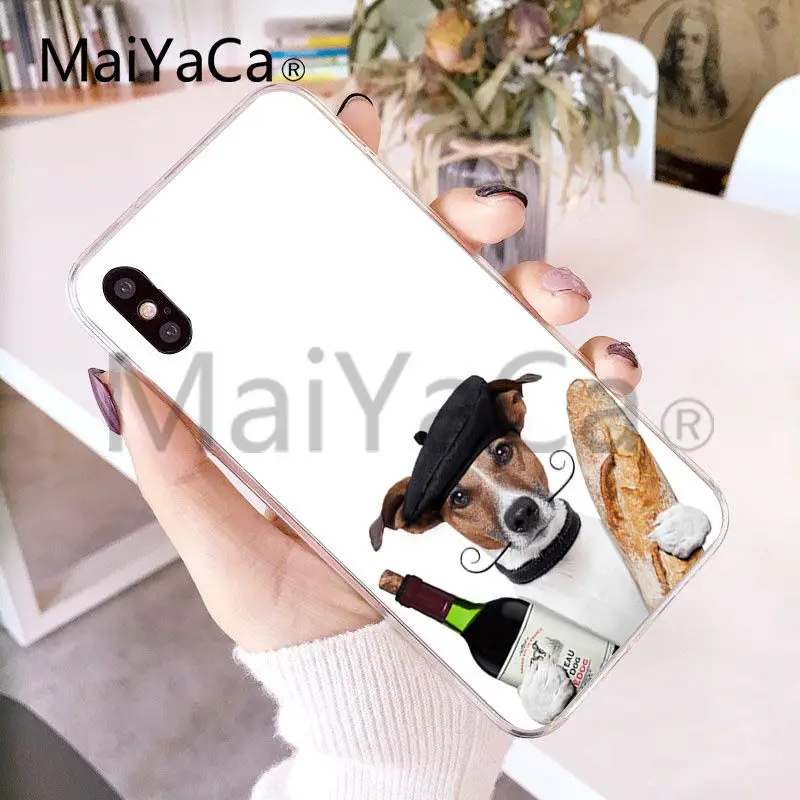 Мягкий ТПУ чехол MaiYaCa Jack Russell Terrier Dog для iphone X 8 8plus прозрачный и 7 7plus 6