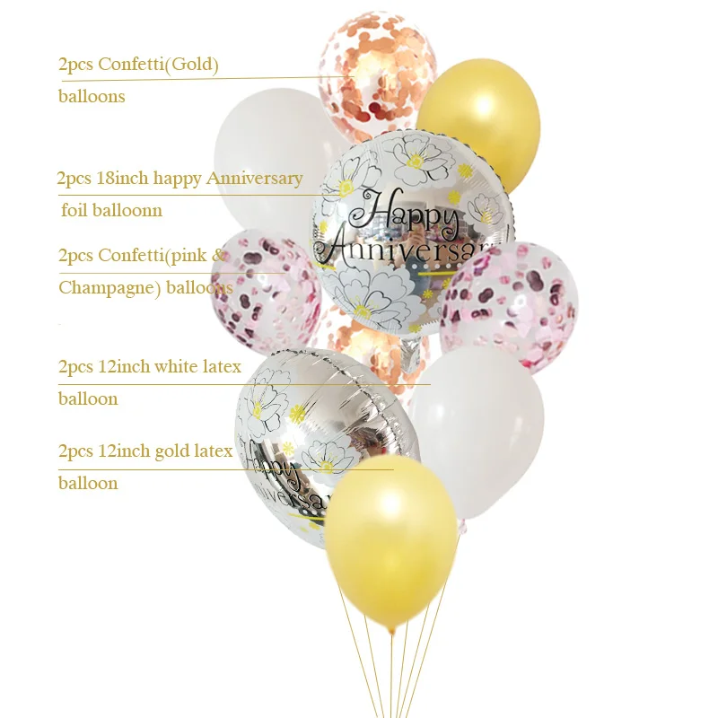10psc с днем рождения Юбилей фольга шары Globos свадебное торжество украшения