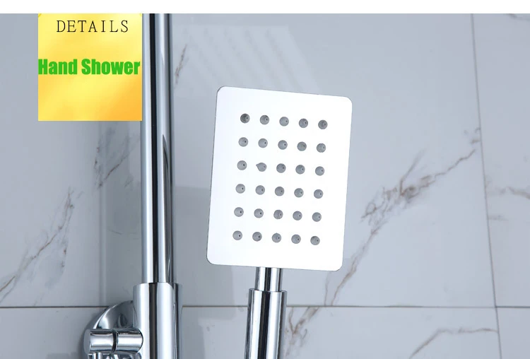 Senducs Square Rainfall Bathroom Shower Set Luxury Brass System Polished Chrome Bath | Обустройство дома