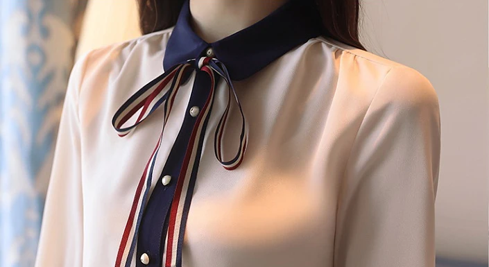 Весна, Новое поступление, повседневные топы, однотонный топ с отложным воротником, женские модные блузки с длинным рукавом и рубашки, Мягкие Рубашки T83419L