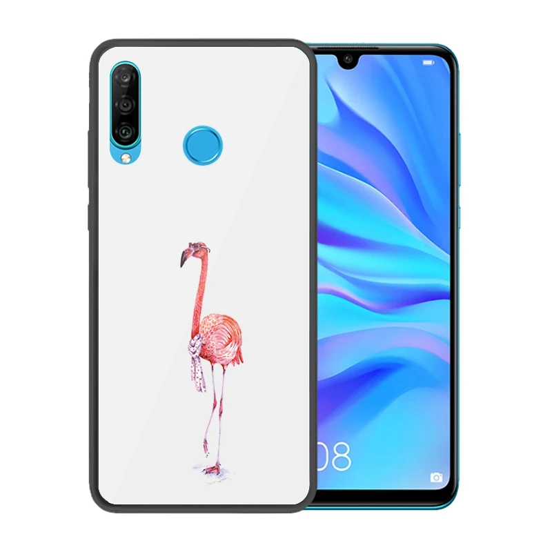 Закаленное стекло чехол для huawei Nova 4E милые с изображением птиц Капа Fundas |