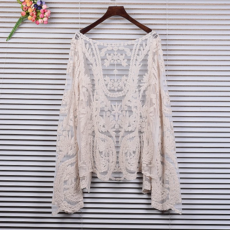 Прямая поставка топы кружевная блузка женская рубашка размера плюс Сексуальная
