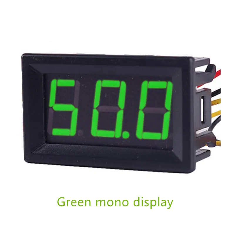 Green 0,56 дюймов Мини цифровой вольтметр Амперметр постоянного тока 100 в 10 А вольтметр измеритель тока тестер синий+ красный двойной светодиодный дисплей зеленый красный желтый - Цвет: Green