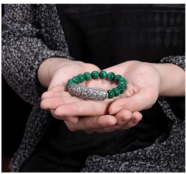 Женский серебряный браслет с павлином простой элегантный из чистого серебра 925