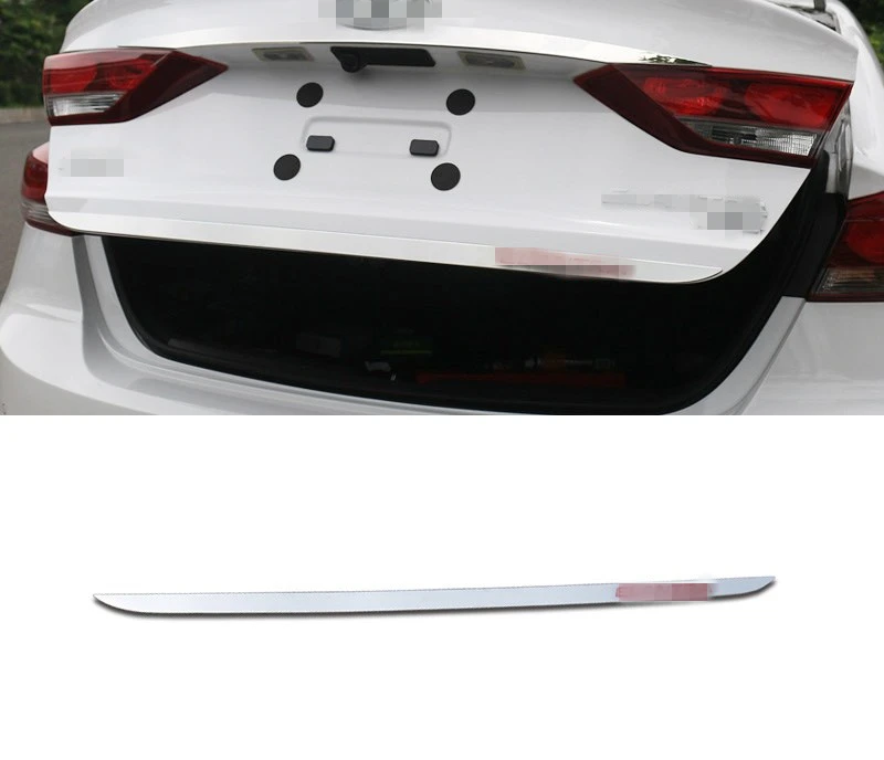 Red logo Для hyundai Elantra из нержавеющей стали, задний протектор багажника, накладка на задний бампер, защита на порог, накладка на заднюю дверь автомобиля - Цвет: Red logo