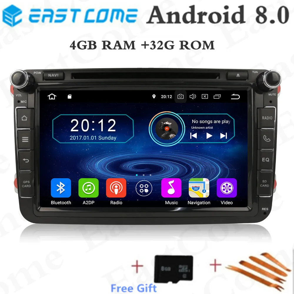 Android 8,0 Восьмиядерный 4 Гб ram автомобильный DVD для Volkswage Golf 5 Passat Polo Tiguan Skoda Octavia Yeti Superb Seat Altea Автомобильный gps радио
