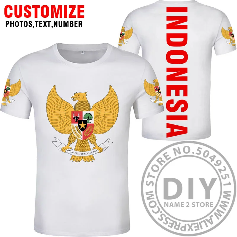 Индонезийская футболка сделай сам Бесплатный заказ имя номер idn нация флаг