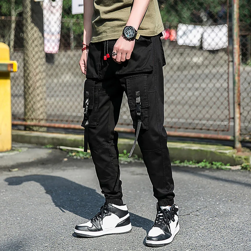Обычные брюки Для мужчин Повседневное Брюки Чинос джоггеры Slim Fit человек Чино брюки с эластичными манжетами Костюмы лето-осень# G30