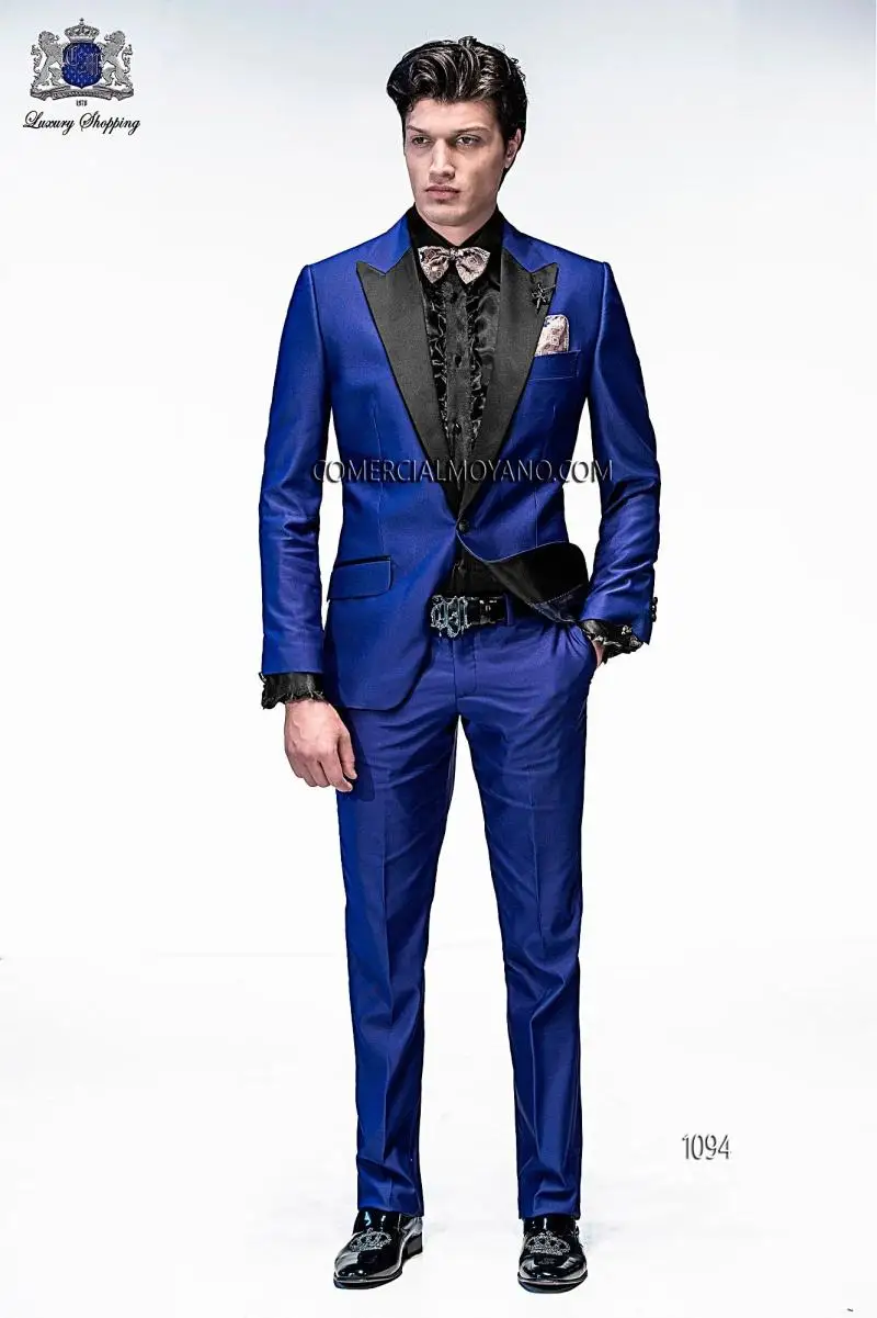 as picture Свадебный костюм мужской вышивкой Slim Fit Свадебные костюмы для мужчин модные Жених выпускного вечера смокинги Terno Masculino мужские костюмы с брюками - Цвет: as picture