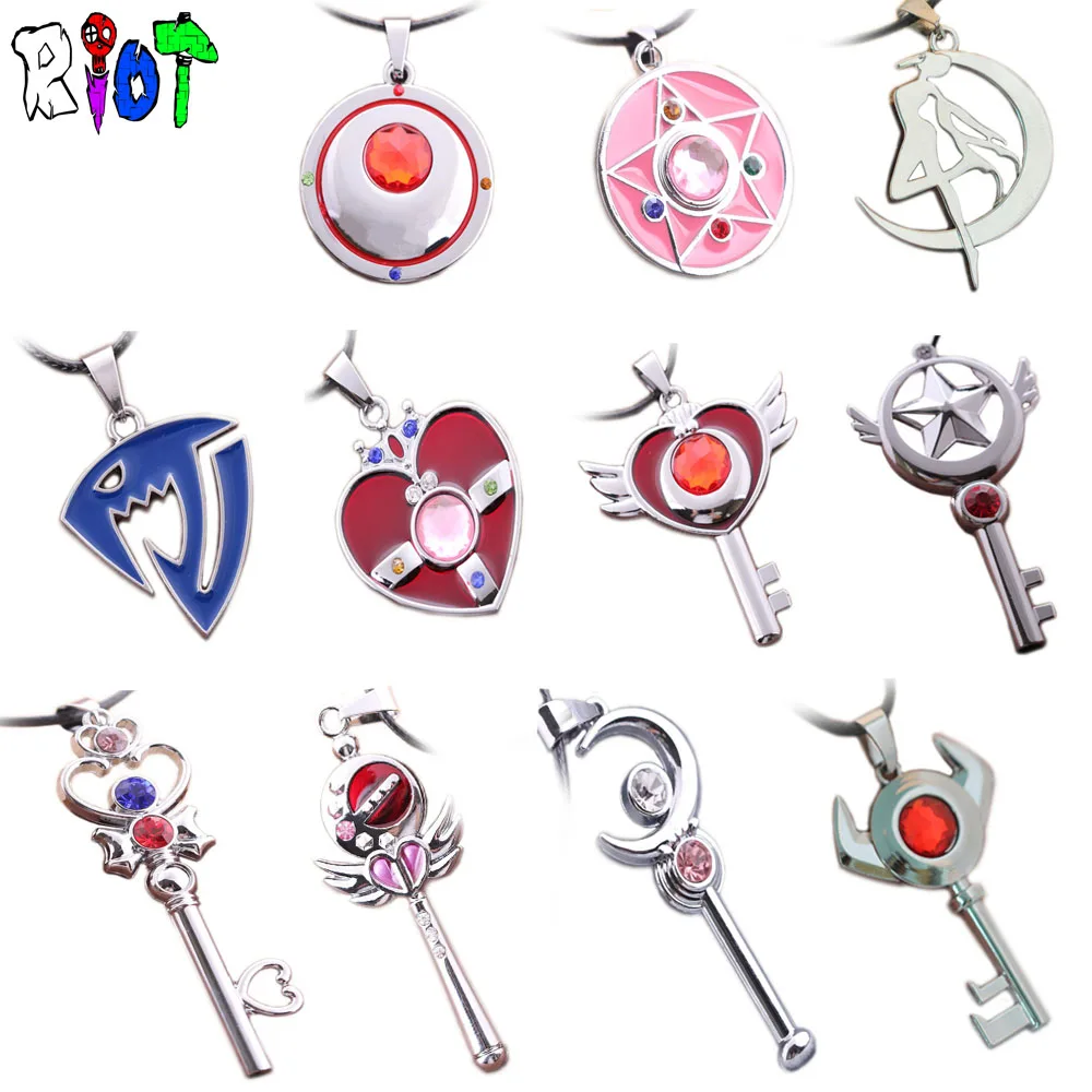 11 стиль аниме Сейлор Мун кожаный чокер с цепочкой ожерелье Подвески винтажные