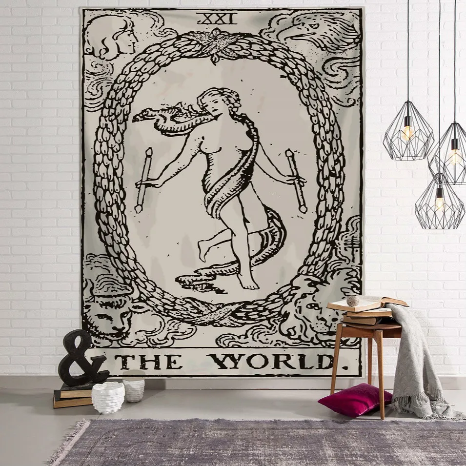 МАНДАЛА ГОБЕЛЕН настенный Sun Moon Таро гобелен ковер психоделические Tapiz Love You To из