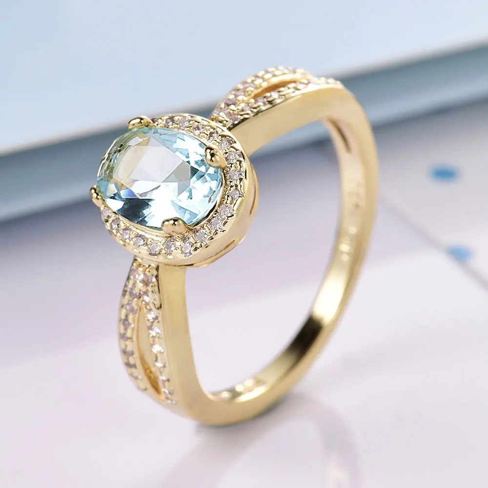 Женские кольца MOLIAM светло синие/зеленые средней длины с фианитом Рождественский