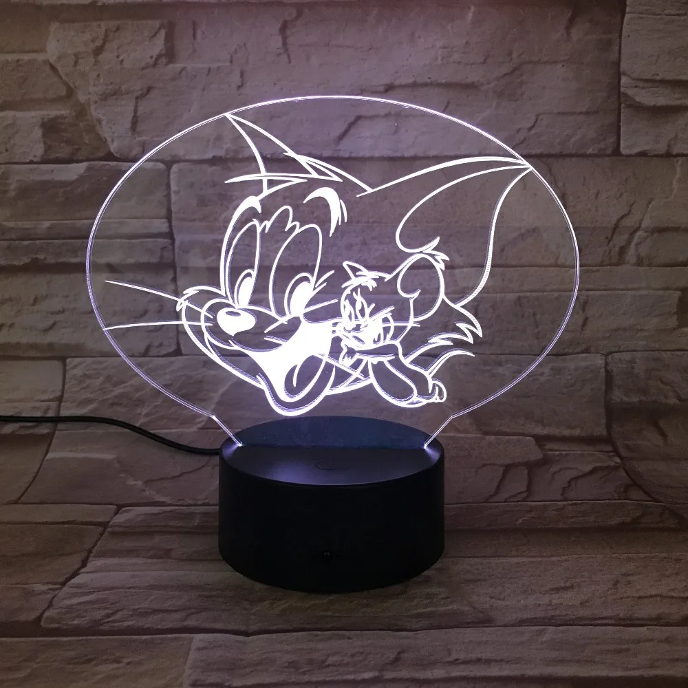 Мультяшная анимационная мышь 3D светильник видение USB лампа Светодиодная