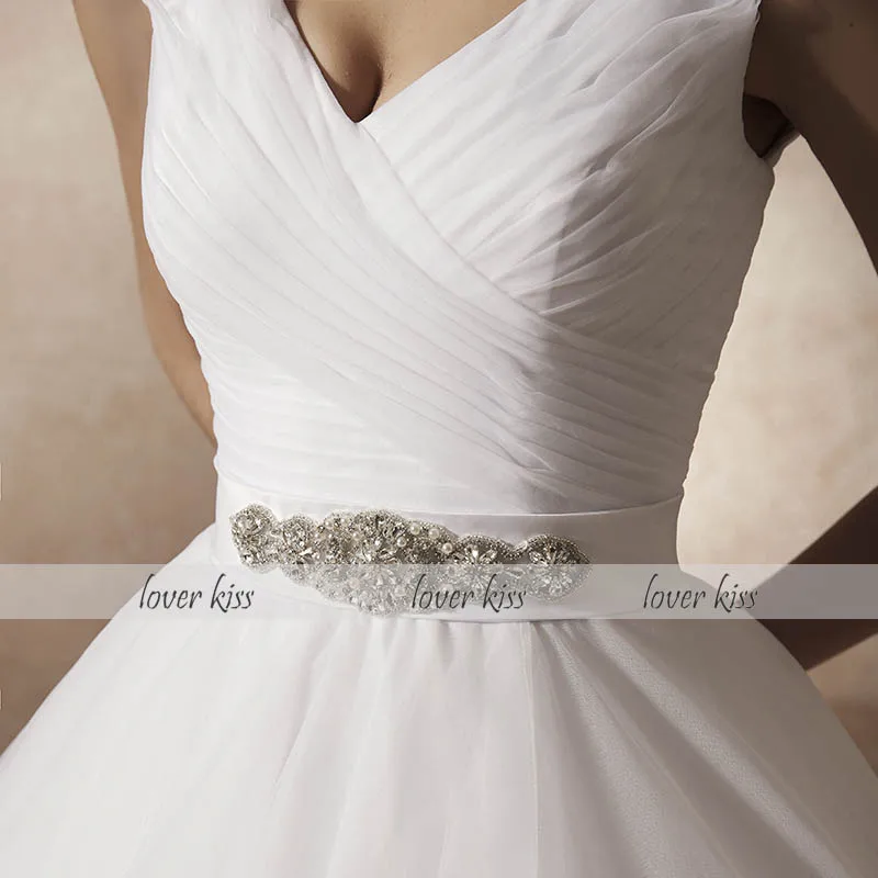 Lover Kiss Vestido De Noiva простое вдохновленное Плиссированное Тюлевое свадебное платье кружевное ювелирное створки v-образный вырез, свадебные платья robe mariage