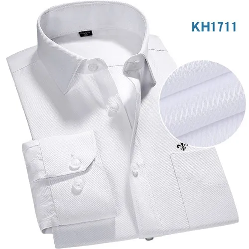 kh1711XWHITE Dudalina Camisa мужские рубашки с длинным рукавом мужская рубашка брендовая одежда умный Повседневный тонкий крой Camisa Social Masculina Chemise Homme - Цвет: kh1711XWHITE