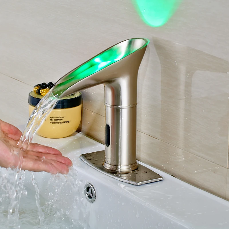 Матовый никелевый сенсорный смеситель автоматический для ванной|bathroom faucet