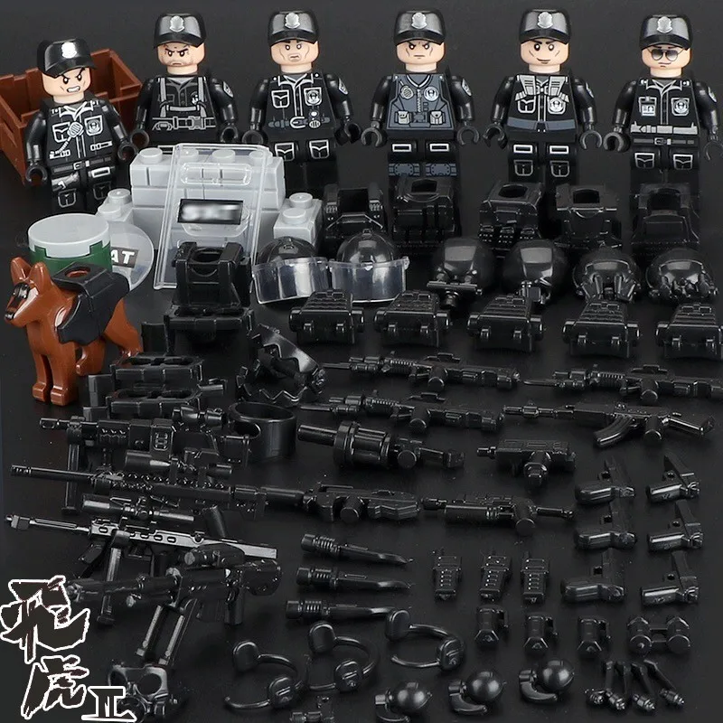 Military Building Blocks Set German Soviet Army WW2 Soldier Weapon Special Force CS SWAT Team Guns Toy Figures Accesories Bricks
