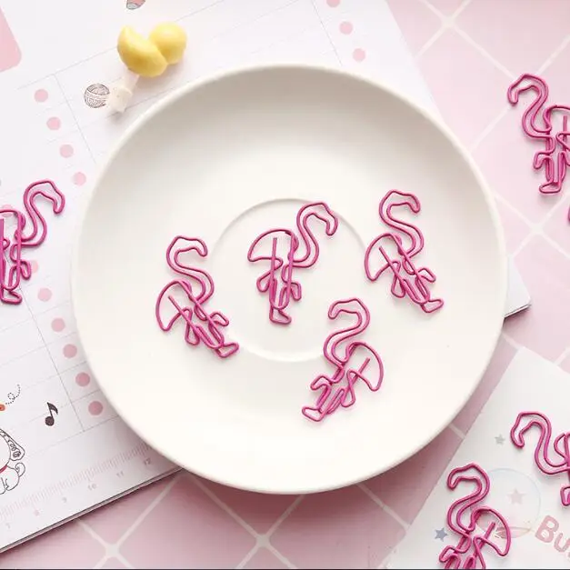 10 шт./лот милый красивый креативный Фламинго металлический Закладка планировщик