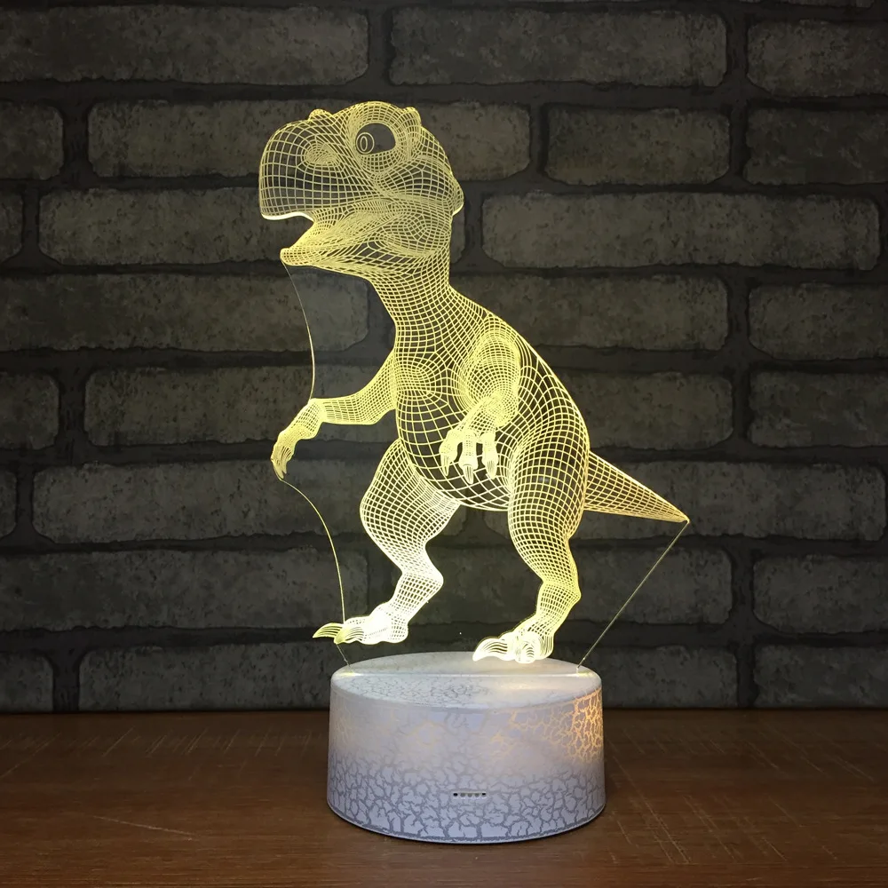 

Crake White Base Dinosaur 3D Lamp 7 Colors Burst Led Night Lamp for Kids Touch Led USB Table Baby Sleeping Nightlight Home Decor