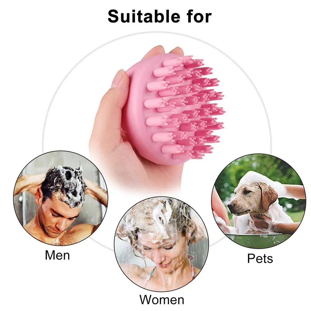 Multi-function Spa Slimming Massage Brush Silicone Head Scalp Massage Washing Comb Shampoo Shower Bath Brush