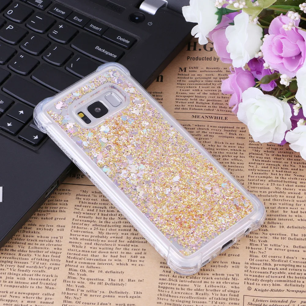 Luckbuy Жидкий блеск песок звезды мобильный Телефонные Чехлы для Samsung Galaxy S8 s8plus S7 Edge Note8 сердце динамический Пластик сзади Fundas