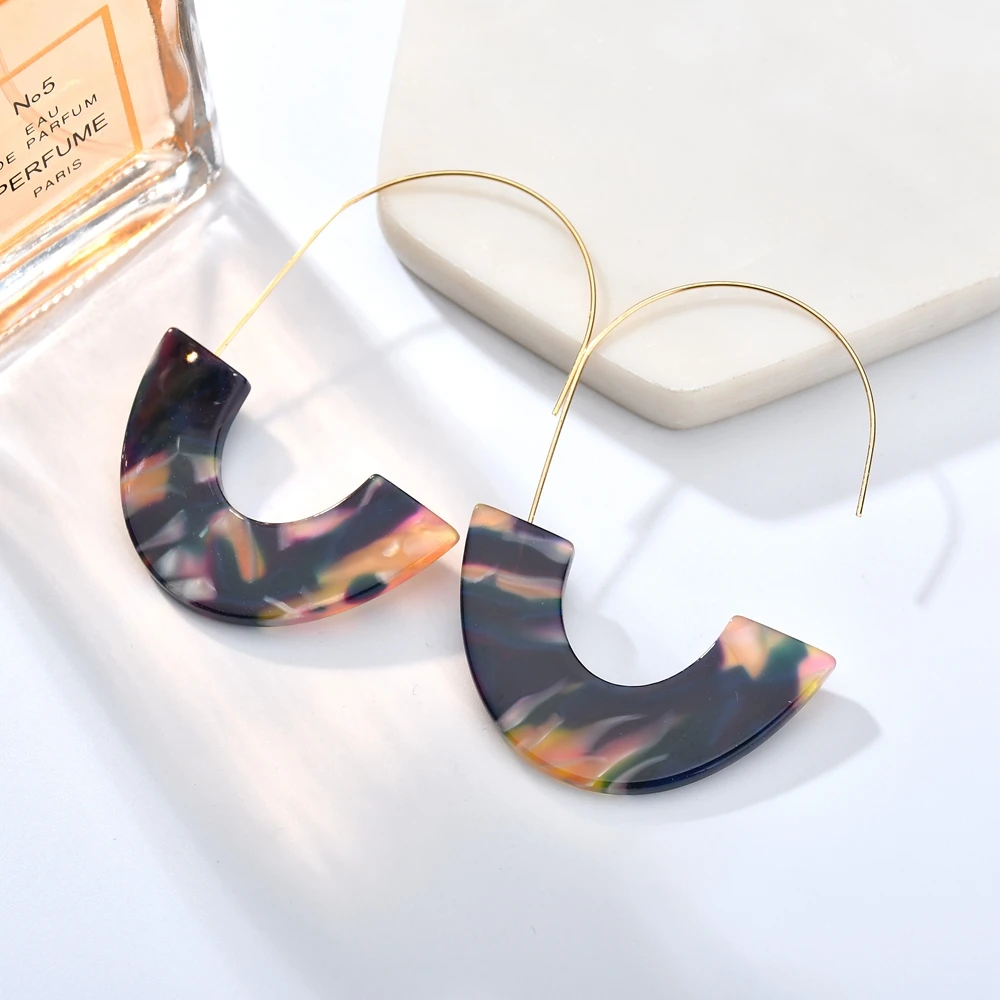 GEREIT Мода Bijoux Brinco Boho леопардовая черепаха раковина большой крючок акриловые серьги висячие серьги