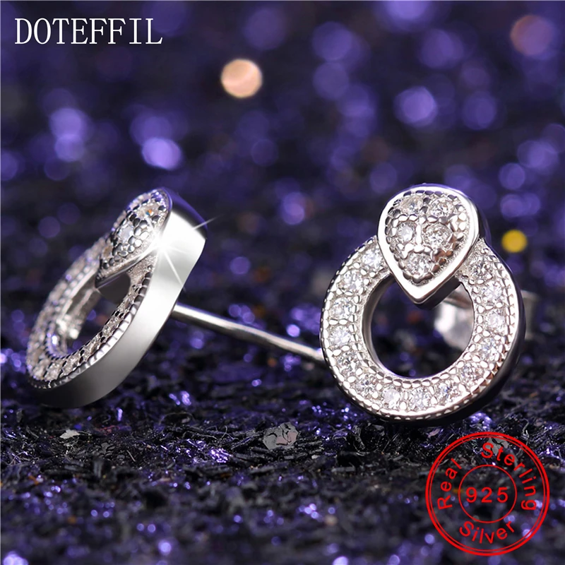 Женские серьги гвоздики из серебра 2020 пробы с фианитом|studs for women|crystal studfashion stud