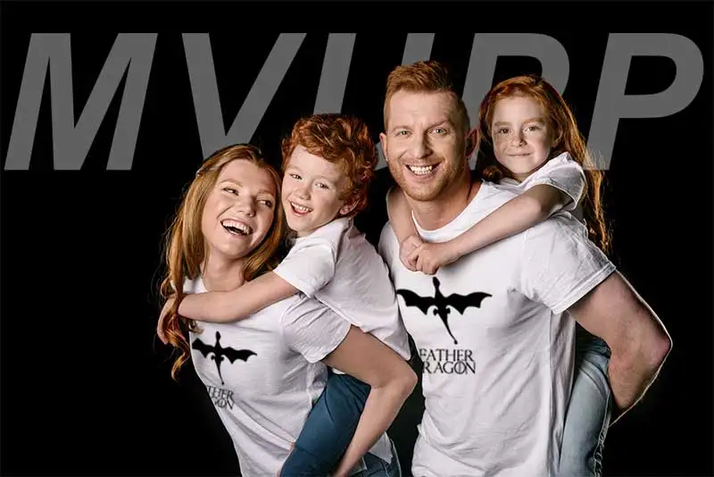 fashion t shirt family matching clothes dragon mother father baby girl boy print cotton kids mommy and me summer look child