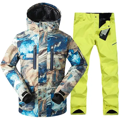 GSOU SNOW New Men's Ski Suit Assault Clothing Winter Windproof Warm Thickening Waterproof Breathable Jacket Pant For Men | Спорт и