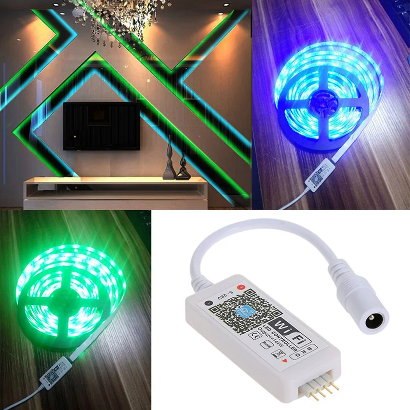 DC5-28V мини RGB Wifi умный контроллер диммер выход 3 канала работает на Android / IOS