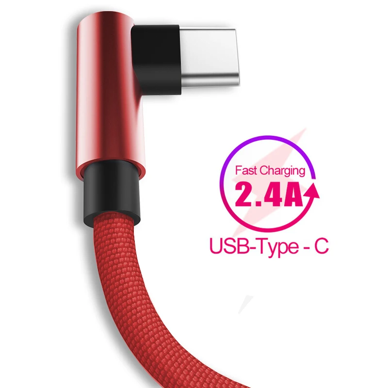 USB кабель Type C L для Samsung S8 Note 9 Xiaom Redmi 7 6 быстрой зарядки Huawei P10 мобильного