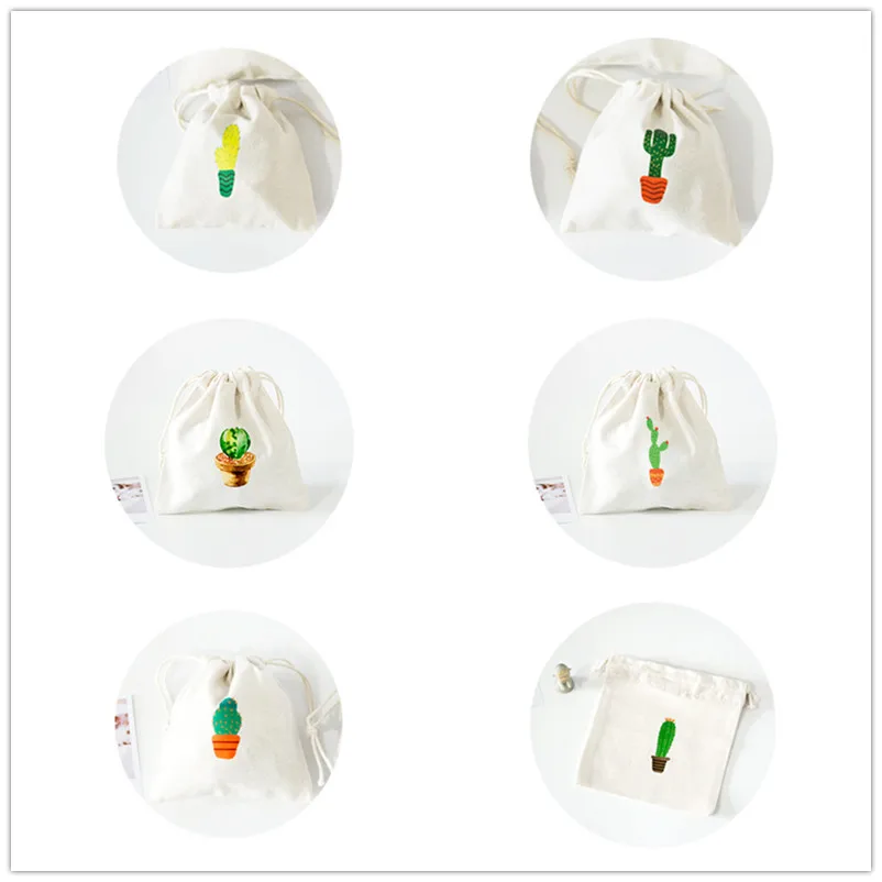 YILE Хлопок Drawstring чай подарок Сортировка мешок путешествия косметичка печать