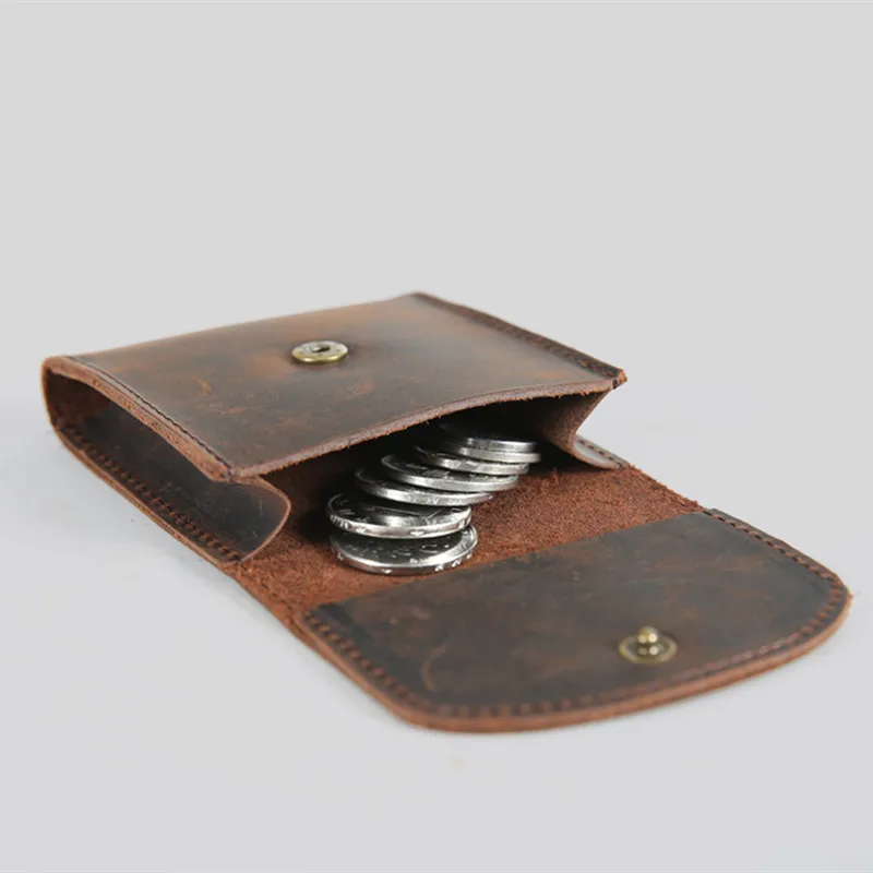 Винтажный Кошелек для монет из натуральной кожи Женский Мужской кошелек с