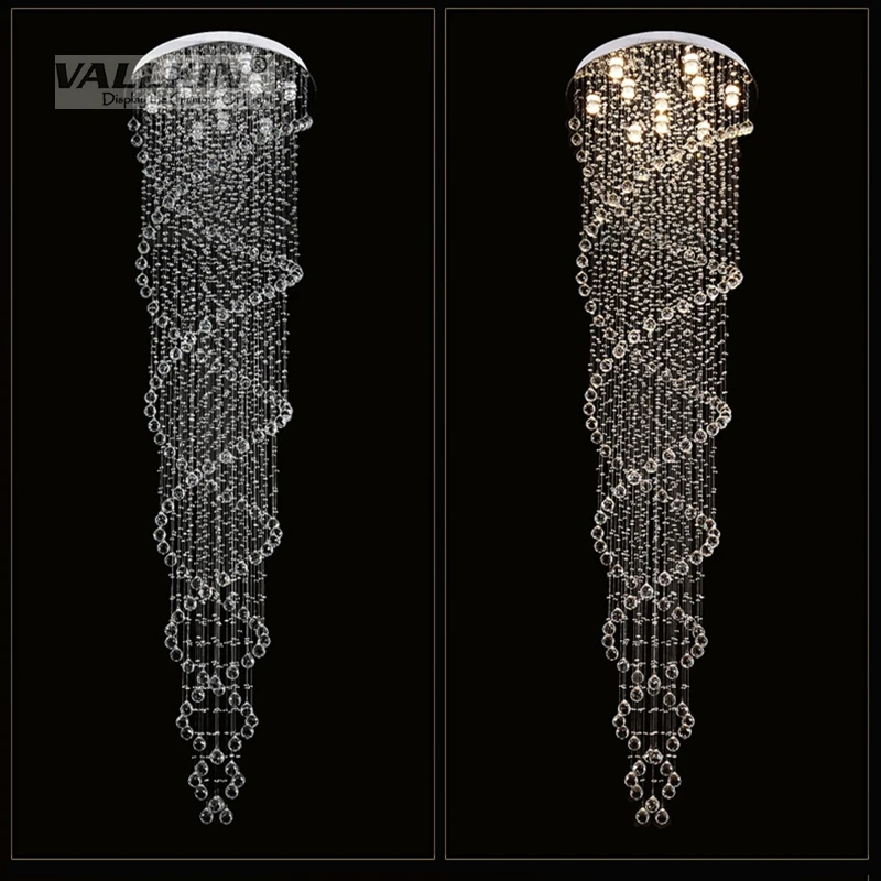 Лучшая цена Современные хрустальные люстры K9 большая гостиничная люстра