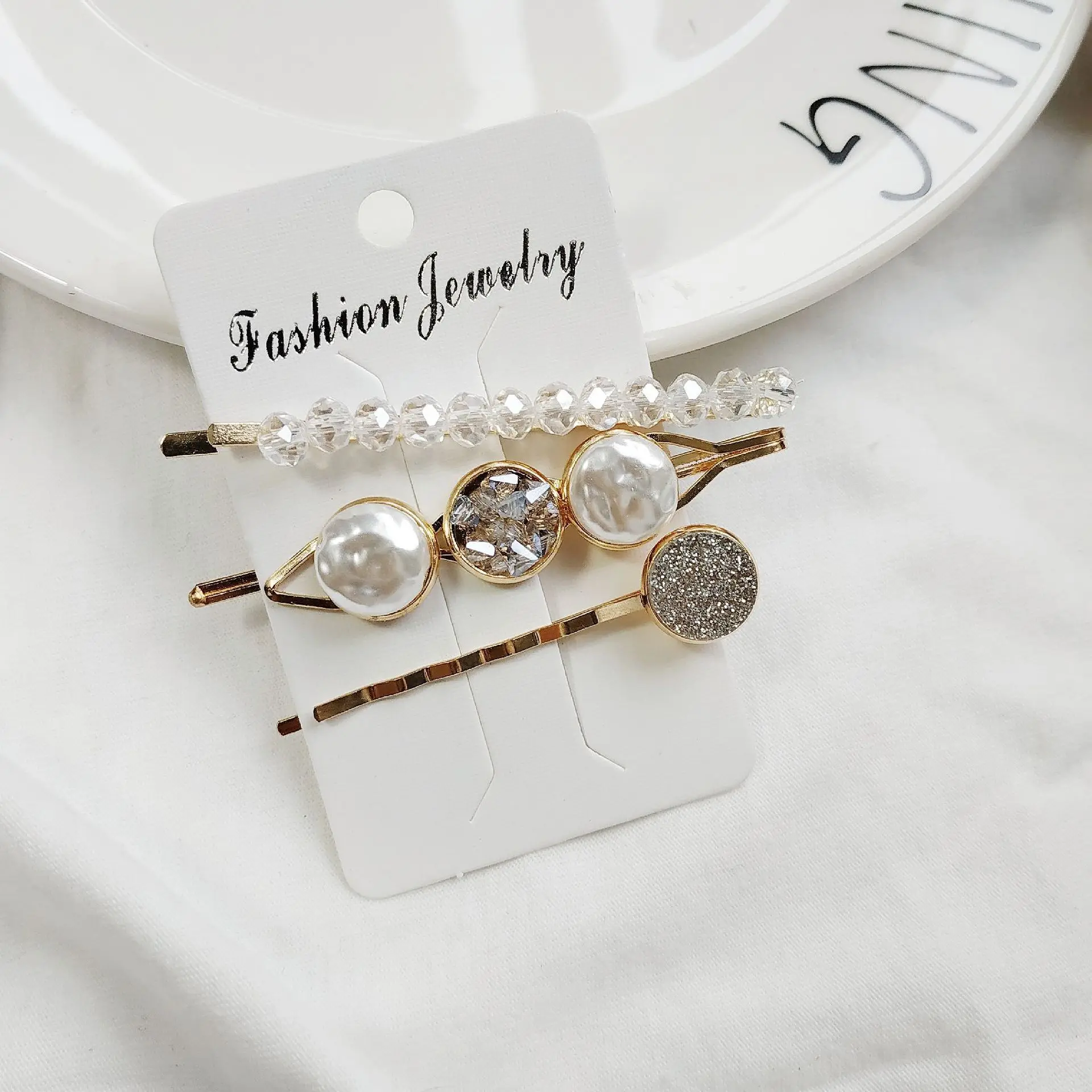 Модные нестандартные жемчужные заколки для волос 3 шт./компл. женские простые