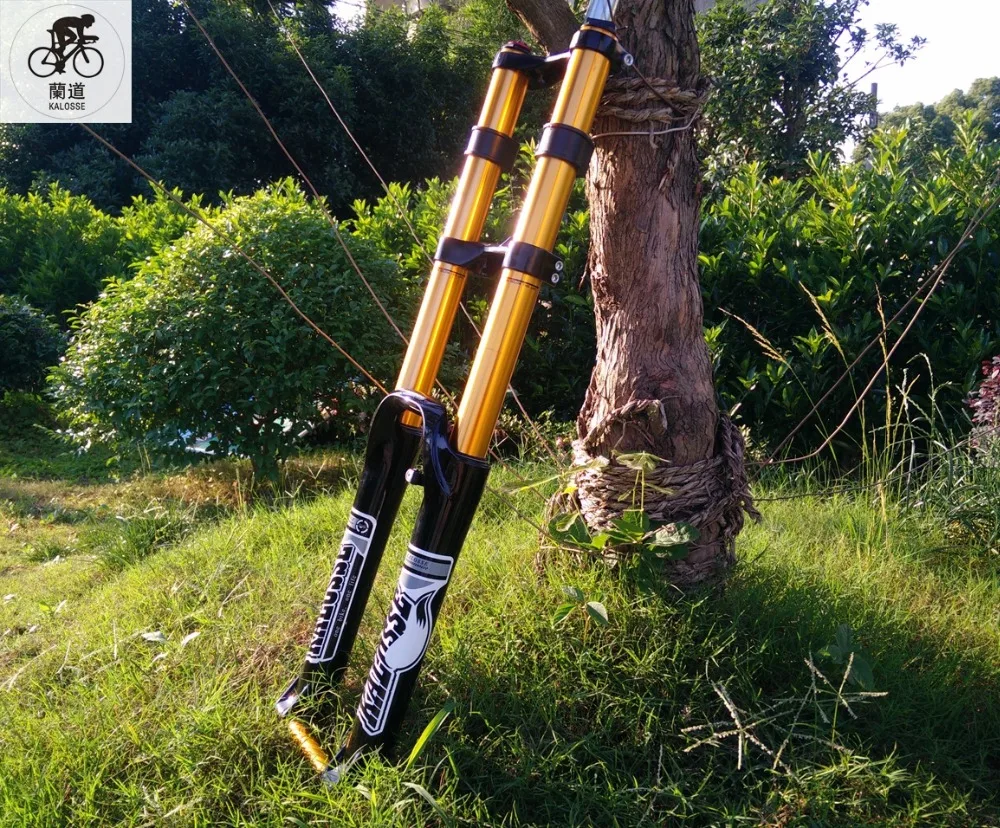 Kalosse DH велосипедная Подвеска MTB Передняя подвеска 20 мм ствол вала 26 дюймов вилка для горного велосипеда, 110*20 мм путешествия 180 мм