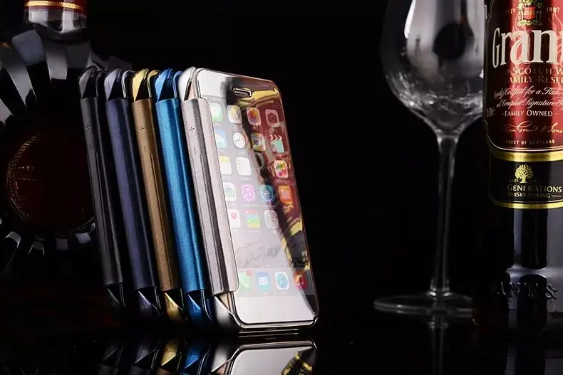 Роскошный хромированный металлический чехол-книжка для iPhone 6 чехол 7 8 6S