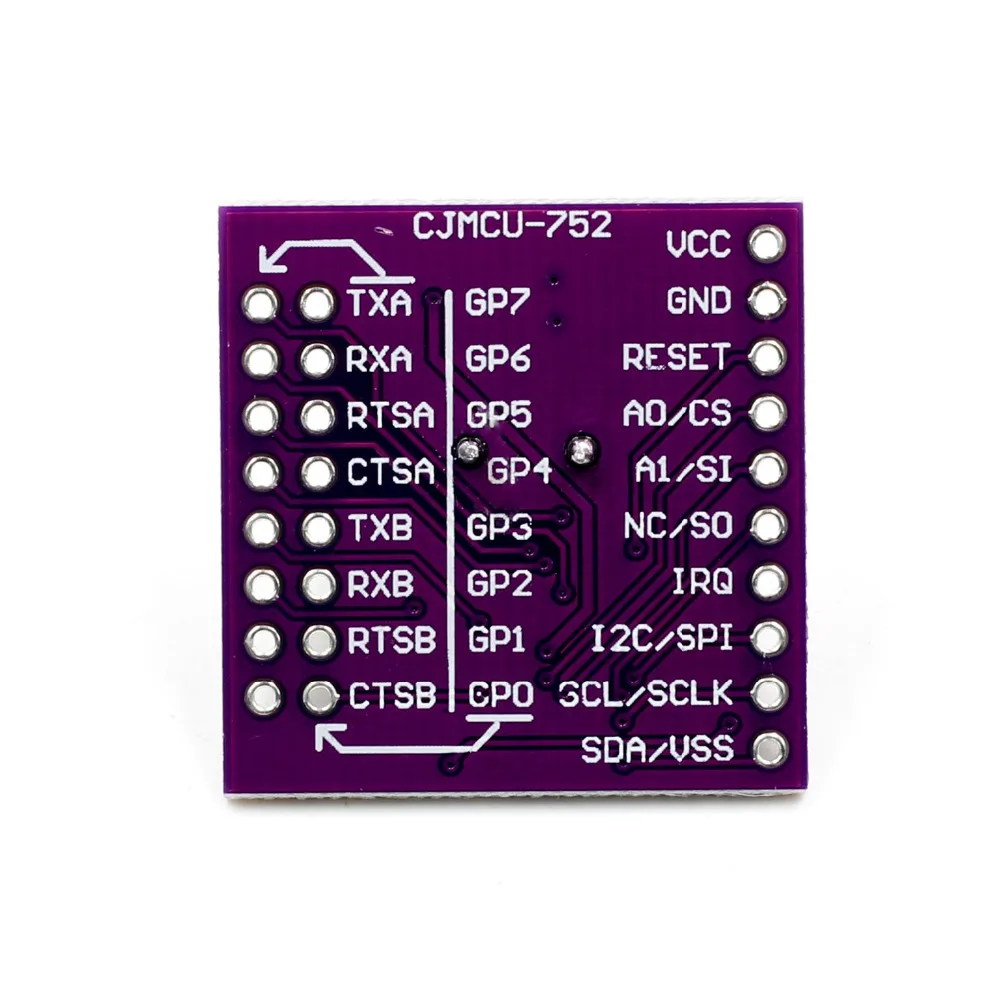 1pcs CJMCU-752 SC16IS752 I2C/SPI bus interface to dual channel UART conversion module | Электронные компоненты и