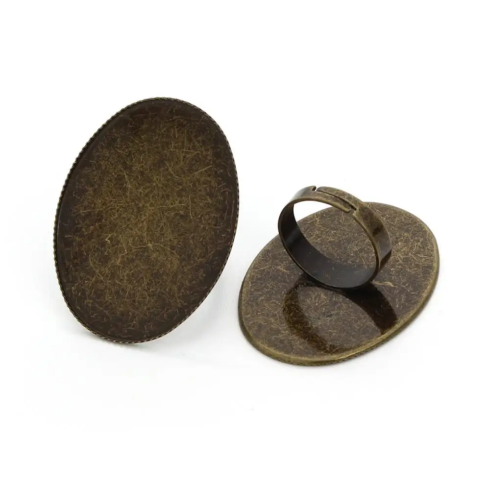 10 шт./lo модные антикварные цветные овальные кольца-кабошоны 30*40 мм базовые кольца