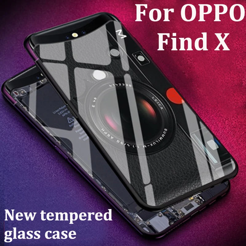 

2PCS For OPPO Find X Case cover For OPPO FindX Tempered glass + TPU Back Cover For OPPO Find X phone case shell fundas capas