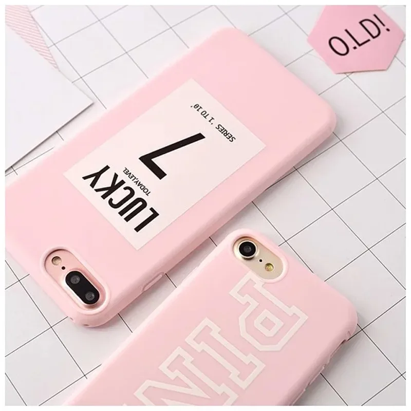 Для iPhone 7 Lucky Case розовый цвет мягкий резиновый чехол для Xs 8 6 S Plus XS MAX XR силиконовый