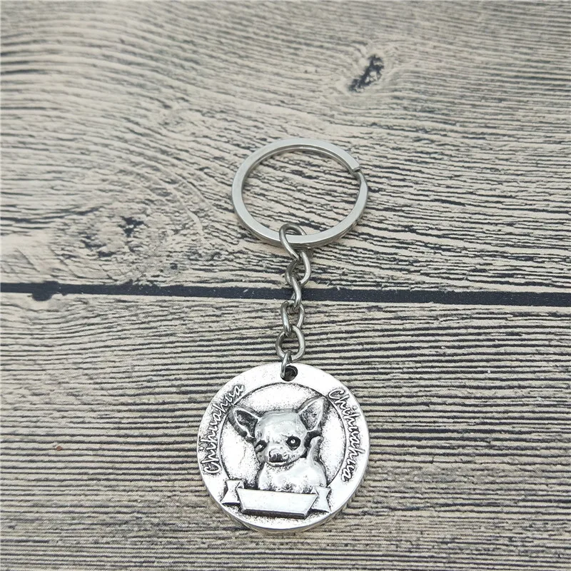 Новые винтажные брелки Чихуахуа античные посеребренные бронзовые для ключей