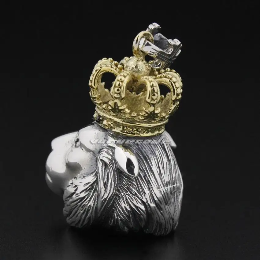 925 пробы Серебряная латунная коровка на стражи Король Лев Мужская Байкерская